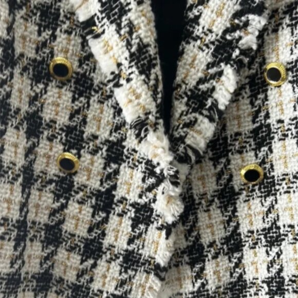 House of Harlow 1960 Black and White Houndstooth Blazer - Picture 3 of 4